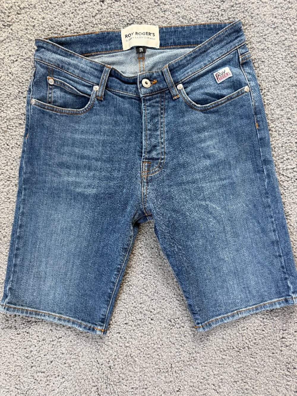 Roy Roger's Men's Bermuda 529 Denim Shorts Size 31 Mid Wash - Excel. Pre-Owned